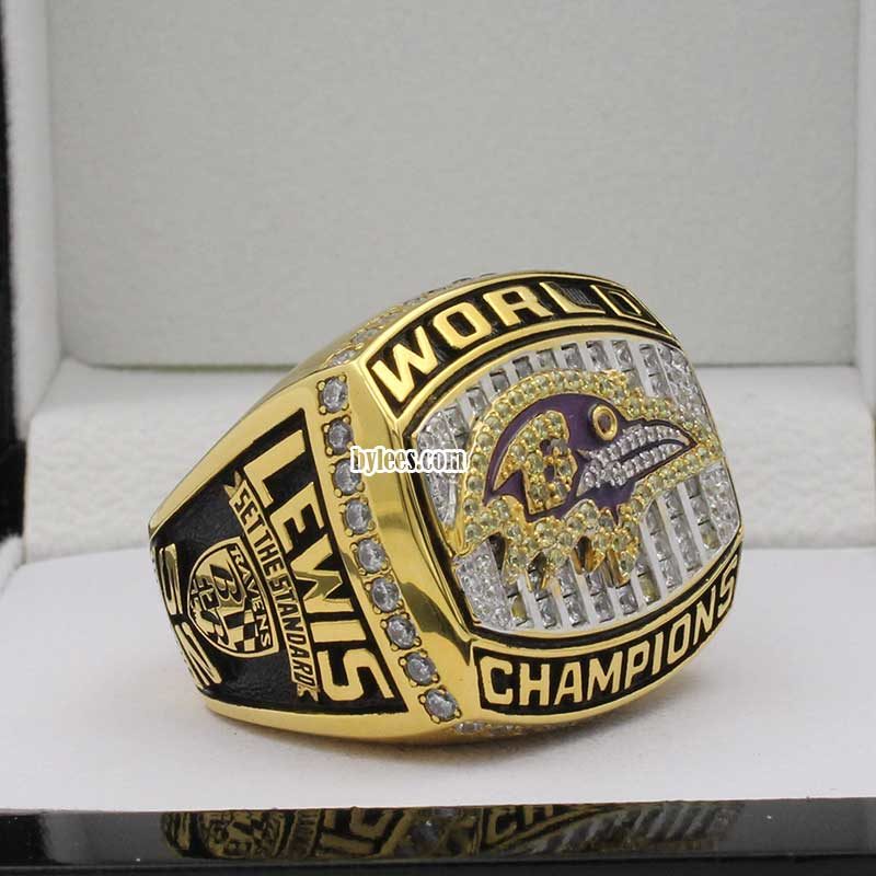 Baltimore Ravens Super Bowl Championship Rings Replica 2 Pack 2000 & 2012 with Display