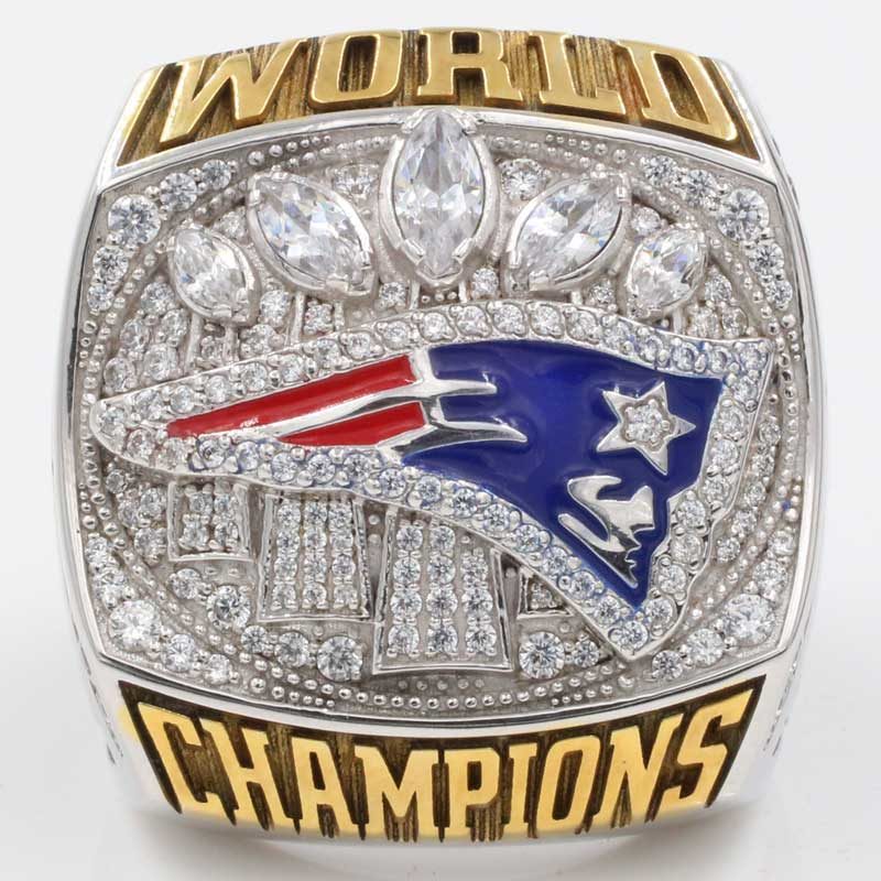 larger front view of new england patriot super bowl fan championship ring 2016