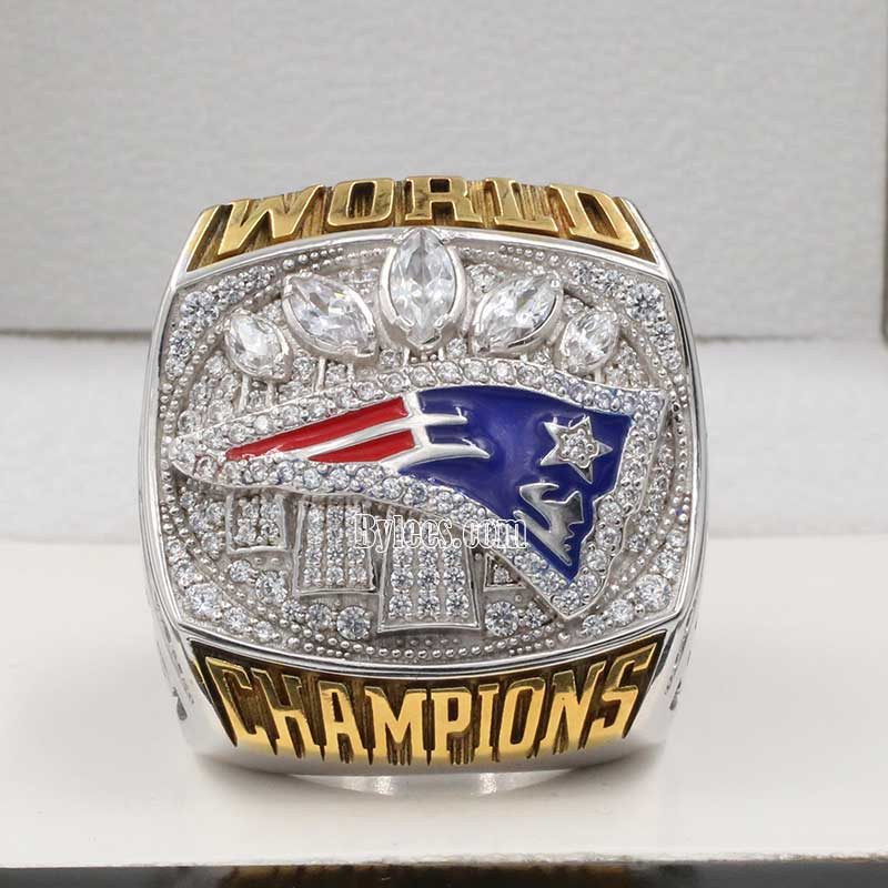 Front view of new england patriot super bowl fan championship ring 2016