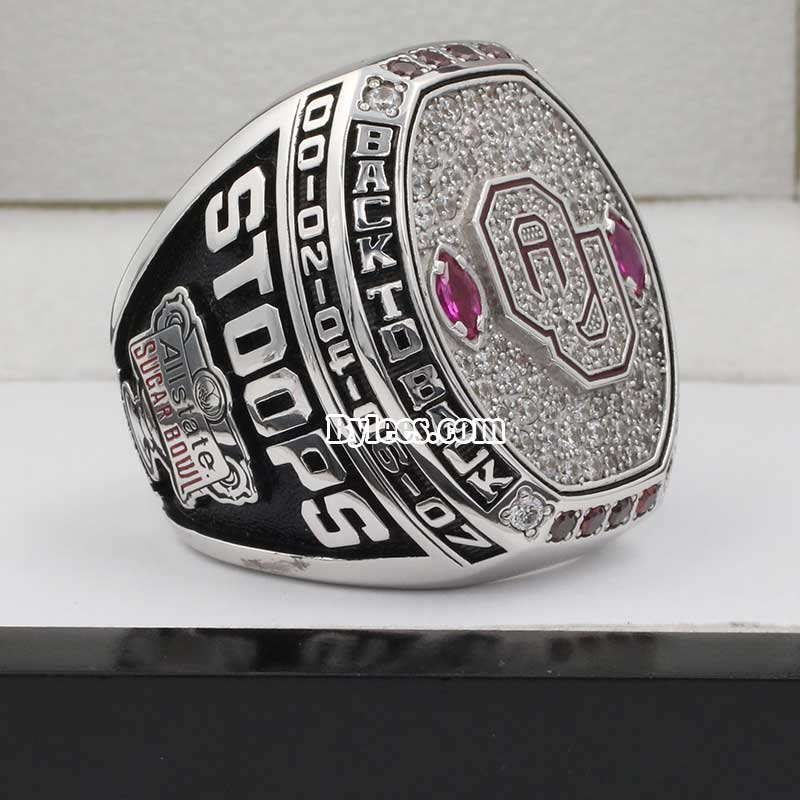 Bob Stoops 2016 ALLSTATE SUGAR BOWL CHAMPIONS UNIVERSITY OF OKLAHOMA SOONERS Collectible Replica NCAA Football Championship Ring with Cherrywood Display Box Back to Back Champs 