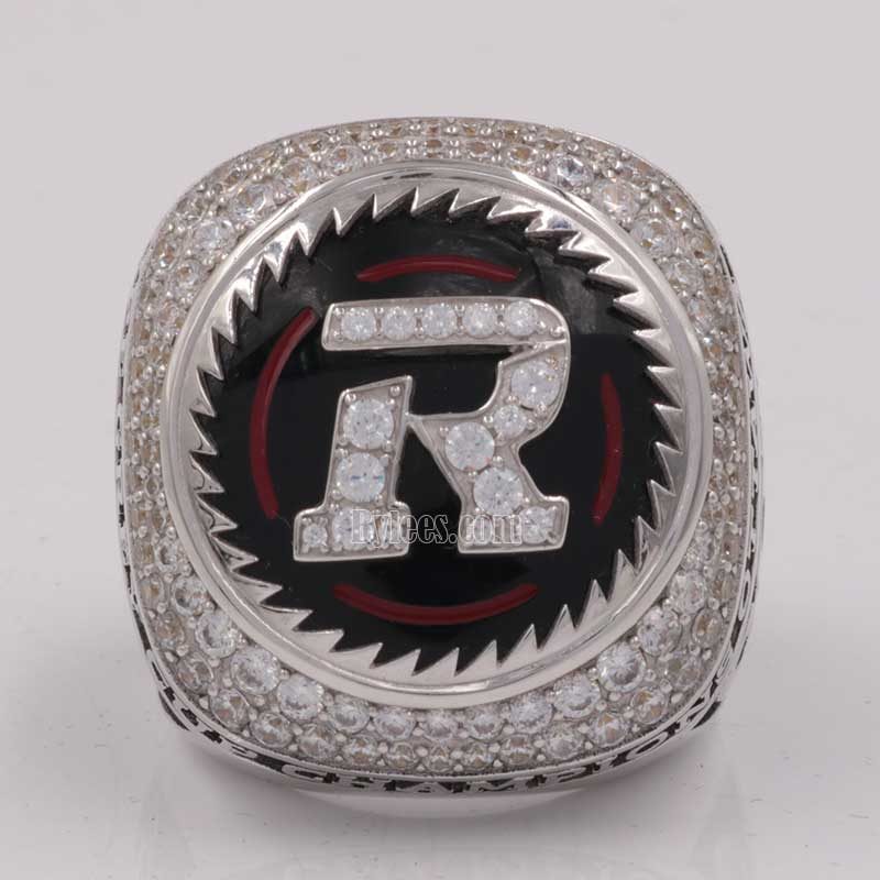 front view of grey cup ring 2016
