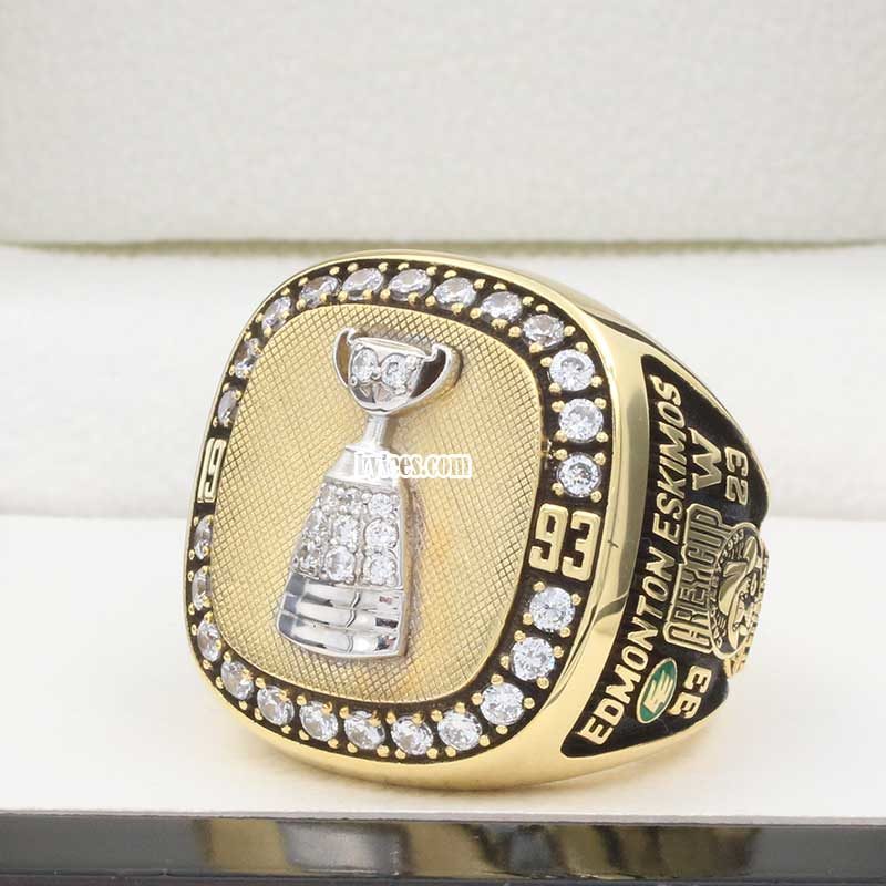 larger View of eskimos grey cup ring 1993